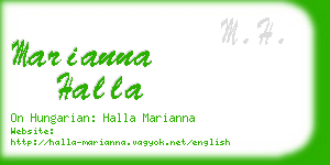 marianna halla business card